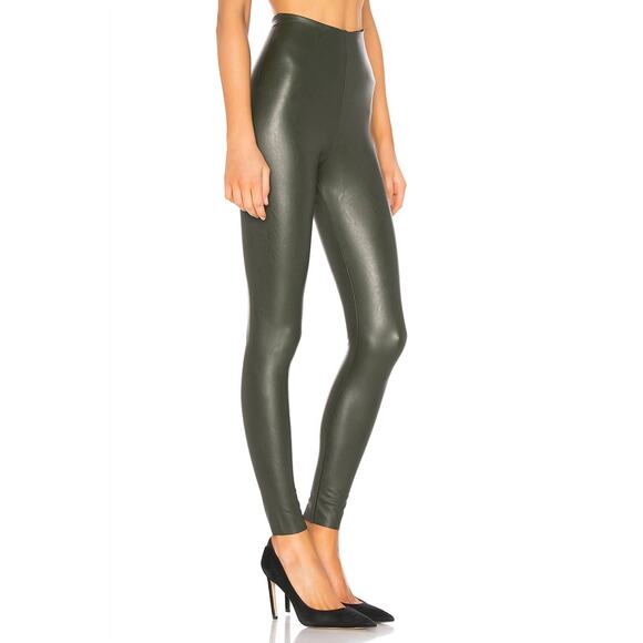 Commando Pants - Commando Perfect Control Faux Leather Legging in Pine Green Size Small